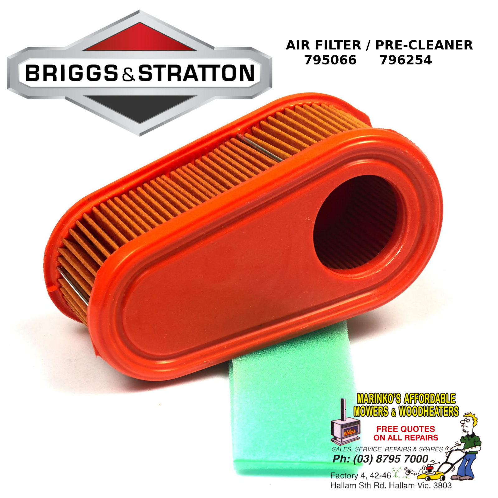 Carburetor & Air Filter Kit For Briggs & Stratton 795066 796254 Husqvarna 775EX