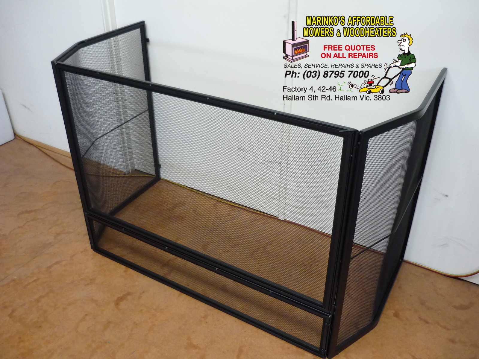 INBUILT STEEL CHILD SAFETY GUARD FIRE SCREEN MESH w/ gate 125cm