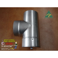 4.5" WOOD HEATER FLUE S/S 90 Degree T Piece diameter B/New with Removeable Cap