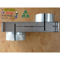 6" WOOD HEATER FLUE INBUILT S/S 9inch OFFSET diameter B/New