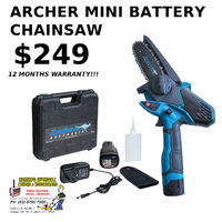 Archer Mini Battery Chain Saw Chainsaw 12 Months Warranty