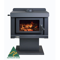 Jarrahdale Convector Fan Forced Wood Log Fire Heater Stove on Pedestal Australian Made
