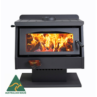 Jarrahdale Innovator Fan Forced Wood Log Fire Heater Stove on Pedestal Australian Made