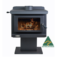 Jarrahdale Pioneer Radiant Wood Log Fire Heater Stove on Pedestal Australian Made