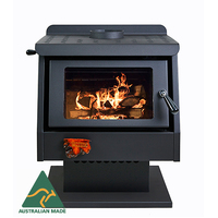 Jarrahdale Rhapsody Fan Forced Wood Log Fire Heater Stove on Pedestal Australian Made