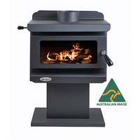 Jarrahdale Swagman Radiant Wood Log Fire Heater Stove on Pedestal Australian Made