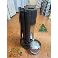 80mm Painted Flue Kit for MINI MEG by ROARING MEG Wood Heater Burner Tiny Home Triple Skin 2.7m S/S Stainless Steel