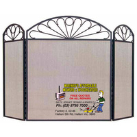WOOD HEATER FIRE PLACE SCREEN Decorative Arch B/NEW
