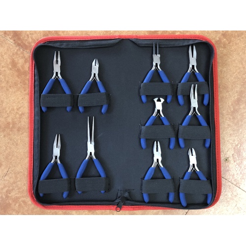 MINI PLIERS SET - 10 piece with carry pouch - BRAND NEW