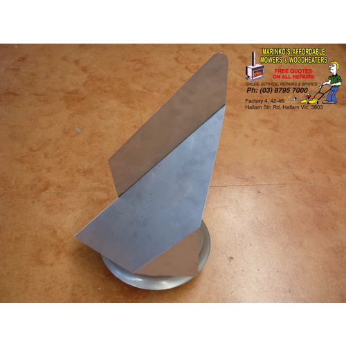 6" - 10¼" WOOD HEATER BIRD COWL ROTATING FLUE HAT STAINLESS STEEL