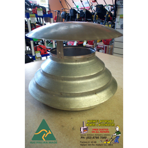6" - 10" WOOD HEATER Flue Hat Cowl FULL STAINLESS STEEL New