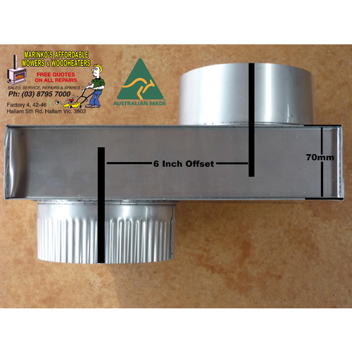 6" WOOD HEATER FLUE INBUILT S/S 6inch OFFSET diameter B/New