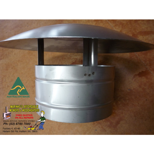 8" WOOD HEATER Steel FLUE CHINA HAT PIZZA OVEN RANGE HOOD FULL STAINLESS