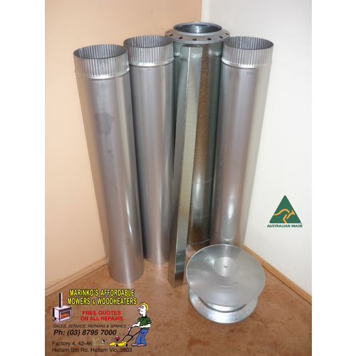 8" WOOD HEATER GARAGE / PERGOLA FLUE KIT 3mtrs B/New