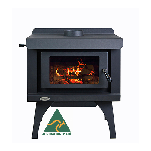 Jarrahdale Convector Fan Forced Wood Log Fire Heater Stove on Legs Australian Made