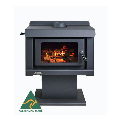 Jarrahdale Convector Fan Forced Wood Log Fire Heater Stove on Pedestal Australian Made