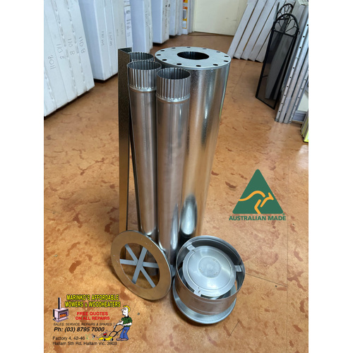 80mm Flue Kit for MINI MEG by ROARING MEG Wood Heater Burner Tiny Home Triple Skin 2.7m S/S Stainless Steel