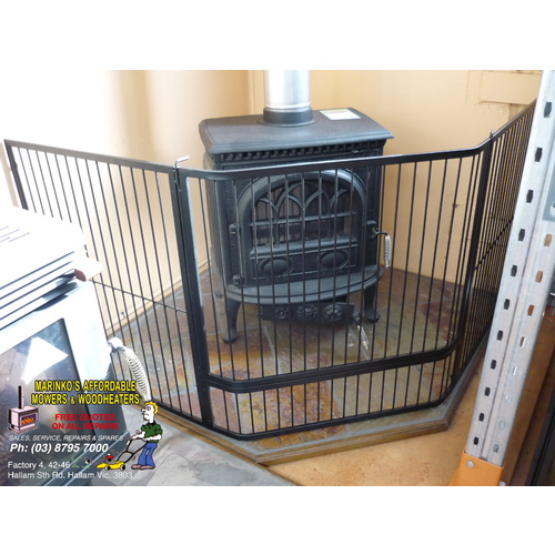CORNER STEEL CHILD SAFETY GUARD FIRE SCREEN w/ gate B/New 60cm front 75cm sides