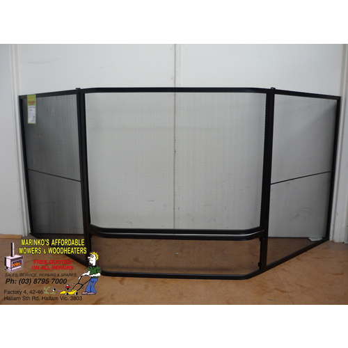 LARGE CORNER STEEL CHILD SAFETY GUARD FIRE SCREEN MESH w/ gate 60cm front 94cm sides