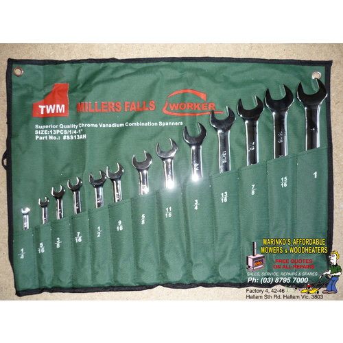 13 piece IMPERIAL RING OPEN SPANNER SET ¼ -1" Brand New
